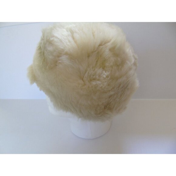 Vtg Lamb Wool Hat Beige Cossack 1950\'s Fully Lined 22\